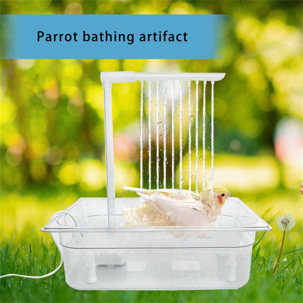 Automatic Bird Bathhouse Bathtub Parrots Shower Box with Multiple Tap Shower Multifunctional Bird Bathtub