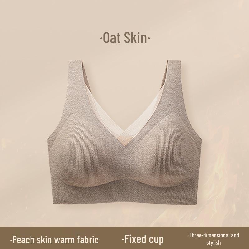 Women's Seamless Push-Up Bra - Anti-Sagging, Brushed Warm, Wirefree, Autumn/Winter, Fixed Cup