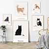 Divertente gatto nero che beve caffè Poster e stampa Moderna citazione Arte Vintage Tela Pittura Cucina Caffè Immagini da parete Decorazione per la casa