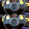 2pcs Carbon Fiber Car Steering Wheel Button Frame Cover For Fiat 500 2012-2015