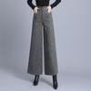 High Waist Wool Flared Wide-Leg Trousers for Autumn/Winter