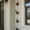 Gartenvogel-Regenkette Metall-Wasserablauf mit Haken, Vertikale Dachrinnen-Alternative für Veranda Balkon Pavillon und Außenbereich Hausgebrauch,