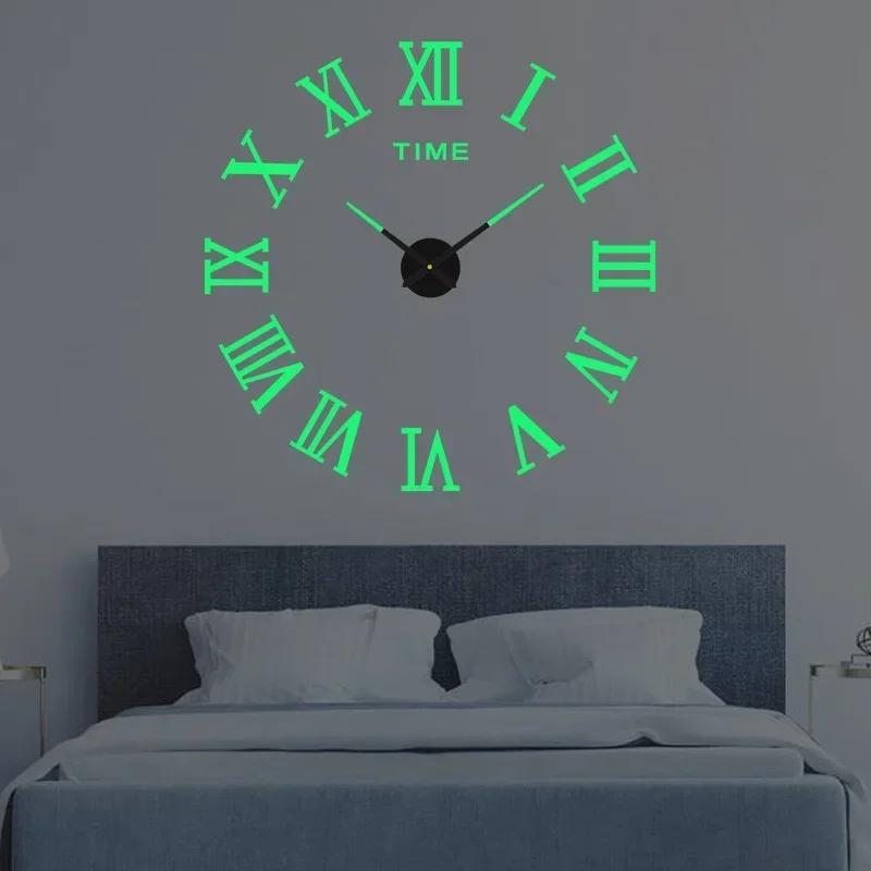 

1pc Large Wall Clock DIY Clocks Fashion Watches Acrylic Mirror Stickers Modern Design Living Room Home Decor Horloge 40x40CM