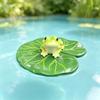 Naturinspirierte Verzierung Frosch auf schwimmendem Lotosblatt Figur, Lustige Harzfigur für Außenbereich Wasserspiel für Zuhause, Feengarten, Teich, Pool, Fische