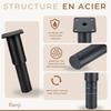 Piede per mobile regolabile - RANJI - 8–11,5 cm - Acciaio - Nero - Tappo antiscivolo