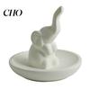 Smooth Glaze Jewelry Box Storage Tray, with Upturned Nose Elephant Design, Ring And Earring Holder Waterproof Compact Organizer for Rings Earrings