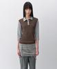 INSILENCE WOMEN Button Collar T-Shirt Brown