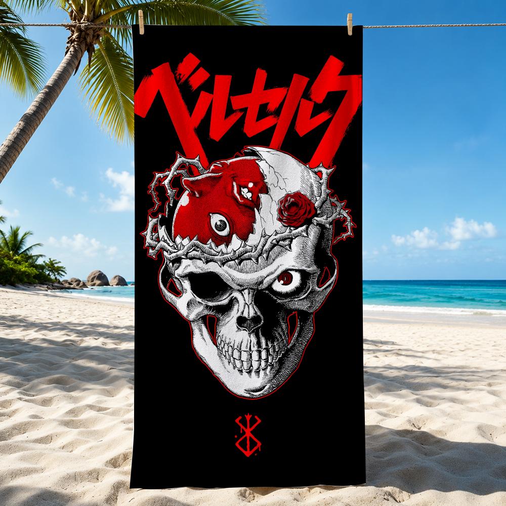 Berserk Japanese Anime Cool Towel Beach Towel Quick Dry Absorbent Bath Towel For Swimming Gym Camping Outdoor Sunbathing