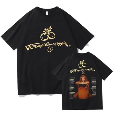 KAROL G Tropicoqueta Tour 2025 T-Shirt Sommer Kurzarm Baumwoll-T-Shirt für Herren Locker Unisex Streetwear Hip Hop Damen Tops T-Shirt