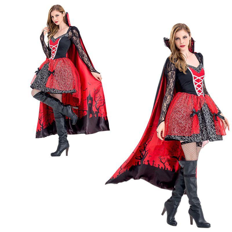Halloween Vampire Queen Costumes For Women Adult Devil Suit   Cosplay Clothing