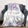 Butterflies And Flowers With The Olivia In Elegant Script Multipurpose Customizable Blanket Personalized Text Comfortable Texture Throw For Sofa Couch