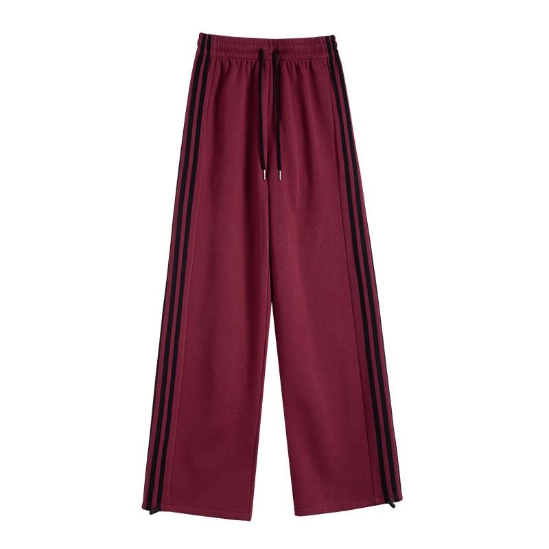 Womens Loose Wide Leg Track Pants With Side Stripes Casual High Waist Cotton Blend 2026 Fall