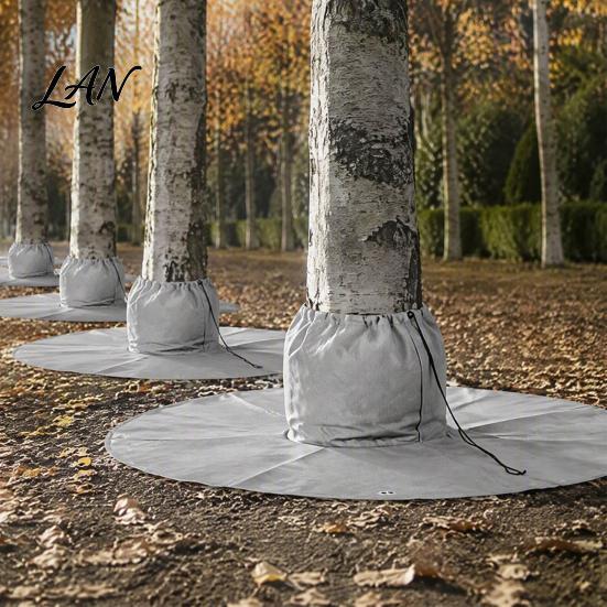 Winter Plant Rootlet Warmer Palm Tree Protector, Frost Cover with Drawstring And Ground Stakes, Freeze Protection for Trees Insulation Wrap