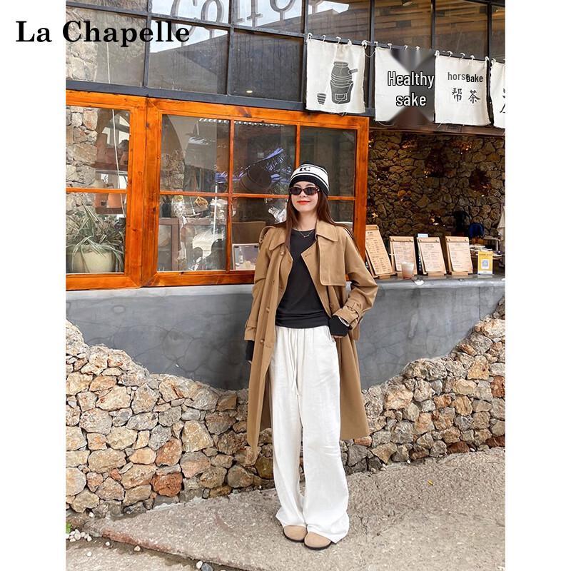 La Chapelle Damen Langarm-T-Shirt aus reiner Baumwolle