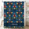 Custom Shower Curtain with Personalized Name Printing Floral Design for Bathroom Decor