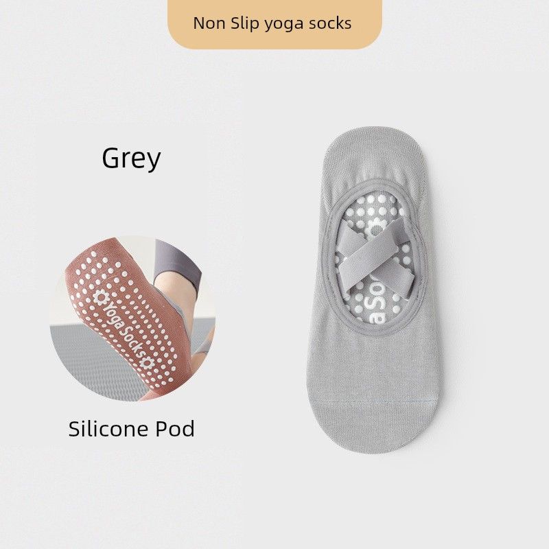 

Professional Fitness Sports Anti-Slip Dispensing Instep Cross Strap Yoga Socks Dancing Room Socks Training Socks 2023 Grey