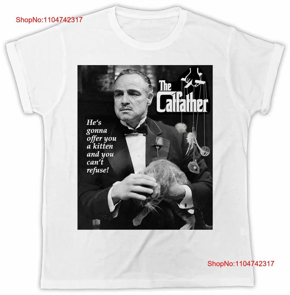 THE CATFATHER T Shirt Retro Cool Godfather Movie Funny UK Vintage Washed Fashion Comfortable Stylish Slightly Stretched Unisex