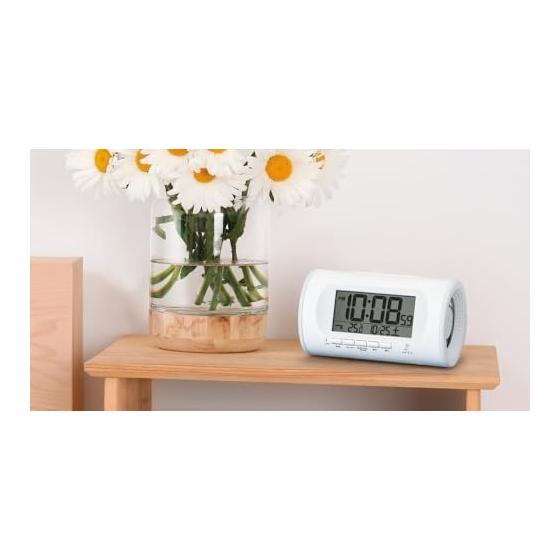 Seiko Clock Alarm Clock Table Clock Digital Loud Volume White PYXIS RAIDEN 8113899mm NR540W