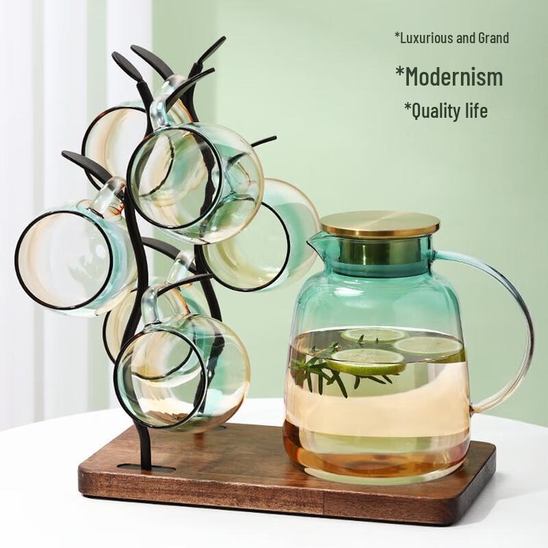 Shijiana Large Capacity Glass Pitcher & Cup Set