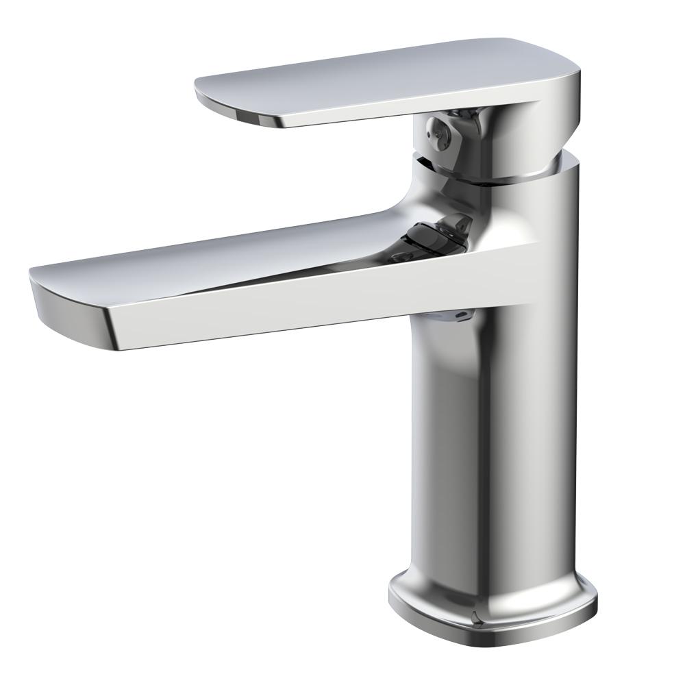 High Quality Chrome Water Faucet Brass Single Hole Basin Faucet Tap Mixer Bathroom Basin Faucet (as the picture,Polished)