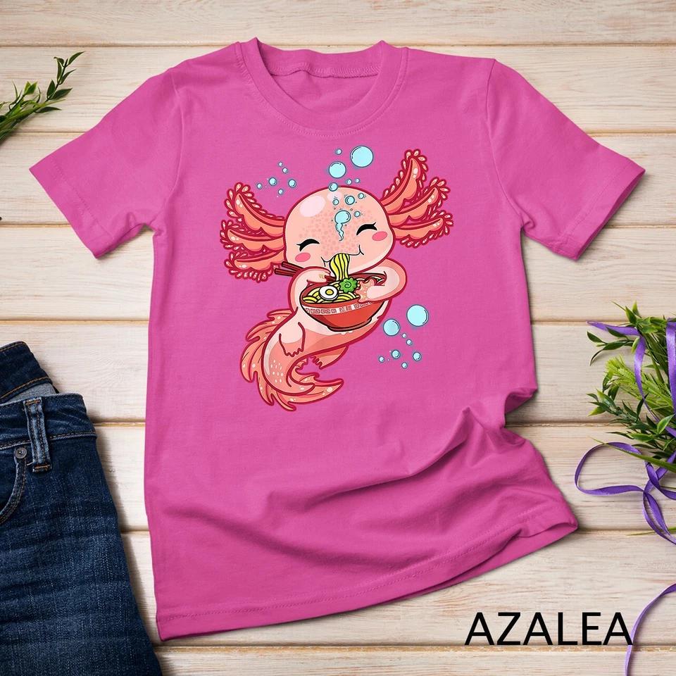 Kawaii Axolotl Ramen Teen Girls Kids Japanese Anime Lover T-Shirt Unisex T-shirt 7 S
