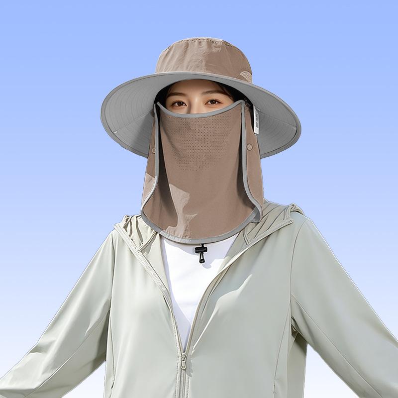 Comprehensive sun protection and UV protection sun hat men's outdoor fishing summer face cover neck sun hat women's cycling bucket hat