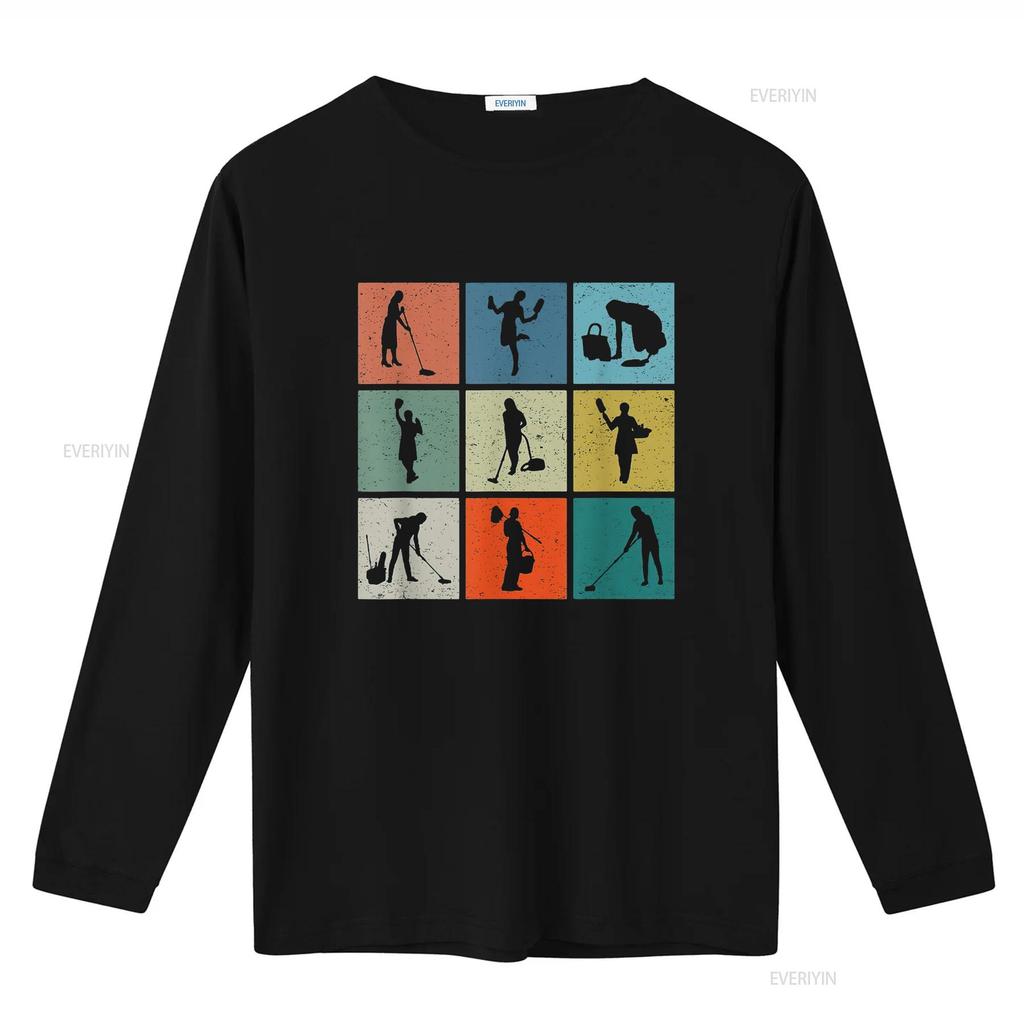 Womens Housekeeping Cleaning Lady Housekeeper T Shirt Black vintage Washed Comfortable designer clothes Versatile Casual homme