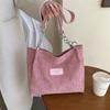 Corduroy large-capacity bag women's shoulder bag niche design commuter satchel popular velvet tote