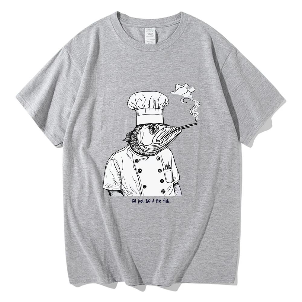 Gil Just 86'd The Fish Tshirt Octopus Chef Funny Men/women Clothing Harajuku Clothes Summer Unisex Graphic T Shirts