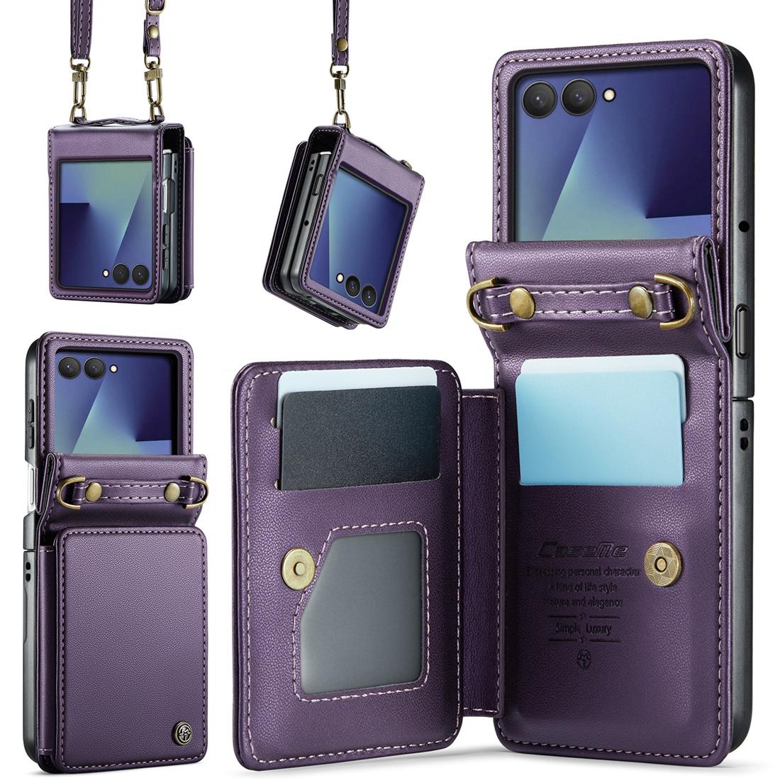 Z Flip 7 Geldbörsen-Handyhülle, Kartensteckplatz, Mit Handschlaufe & Schultergurt & Ständer, Weiche PU-Lederhülle Für Samsung Galaxy Z Flip7 PC&Case & Strap&Galaxy Z Flip 7