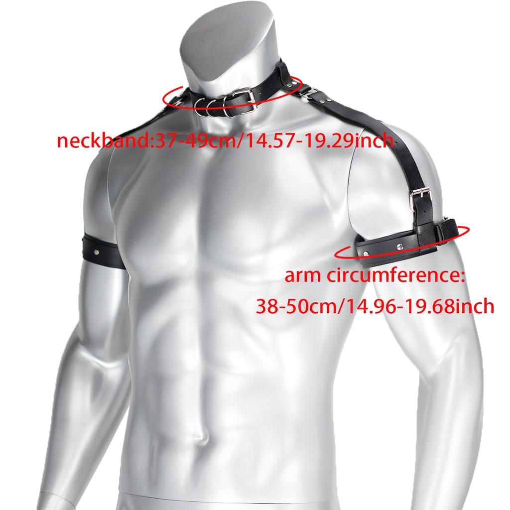 Men's Sexy PU Leather Chest Harness Gay BDSM Bondage Cage Lingerie Punk Rave Erotic Accessory Fetish Clothing