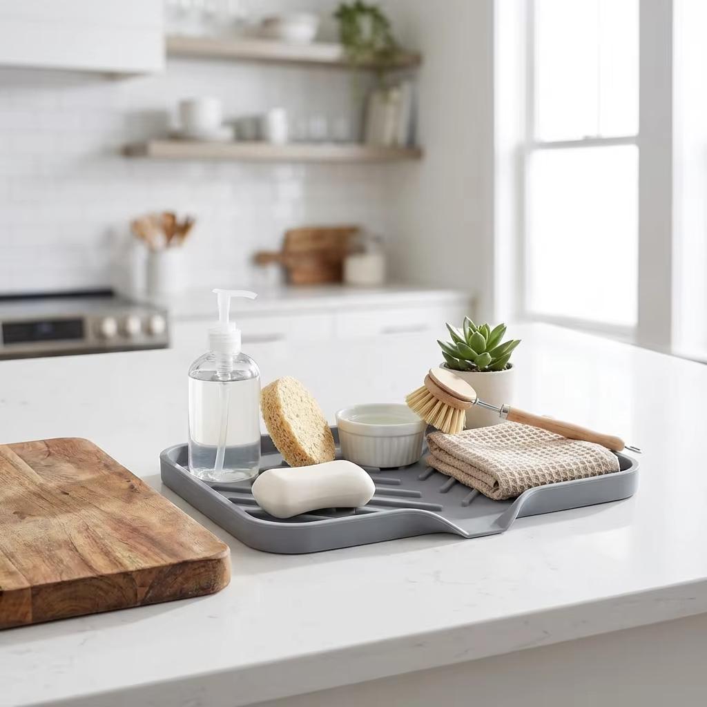 1 Stück Silikon Abfluss Seifenbox Küche Badezimmer Rutschfeste Spülbeckenablage Kreative Waschtisch Seifenablage Freies Stanzen Abflussgestell