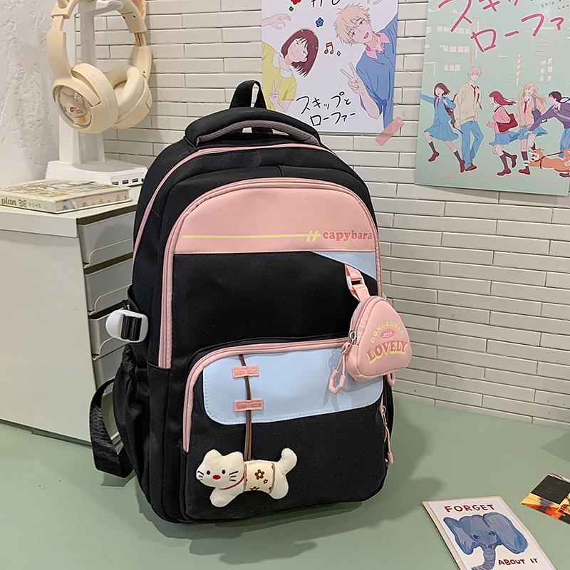 Spring New Men's and Women's Junior High School High School Large-capacity Backpack Trend To Reduce The Burden of College Students Backpack Backpack