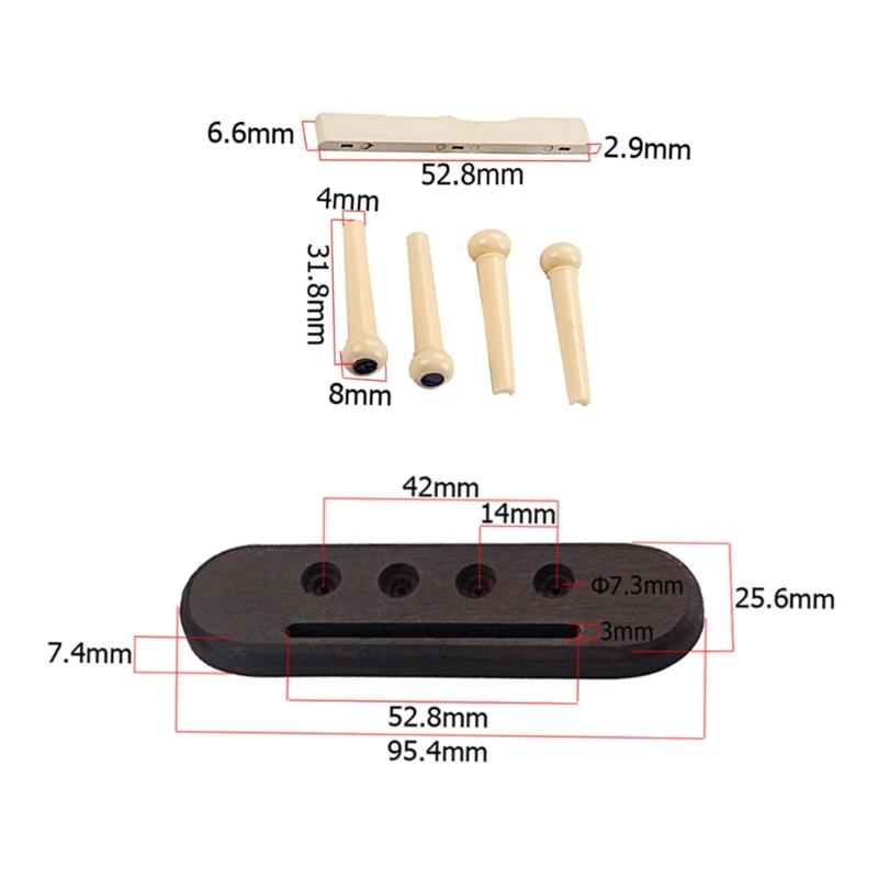 Ukulele Slotted Bridge Pin Ukulele Parts Accessories Ukulele Saddle Replacement