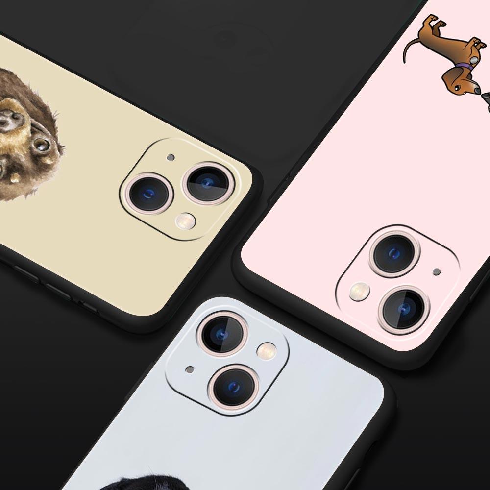 Dackel Würstchenhund Luxus Handyhülle Für Apple iPhone 16 11 15 14 Pro MAX 12 13 7 8 Plus X XR XS SE Silikon Schwarze Hülle