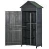 Garden Shed 4-Tier Wooden Garden Outdoor Shed 3 Shelves Utility Gardener Cabinet Lockable 2 Doors - Grey