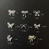 10PCS Bow Nail Jewelry French Style Nail Art Rhinestone Luxurious 3D Nail Art  Women Beauty