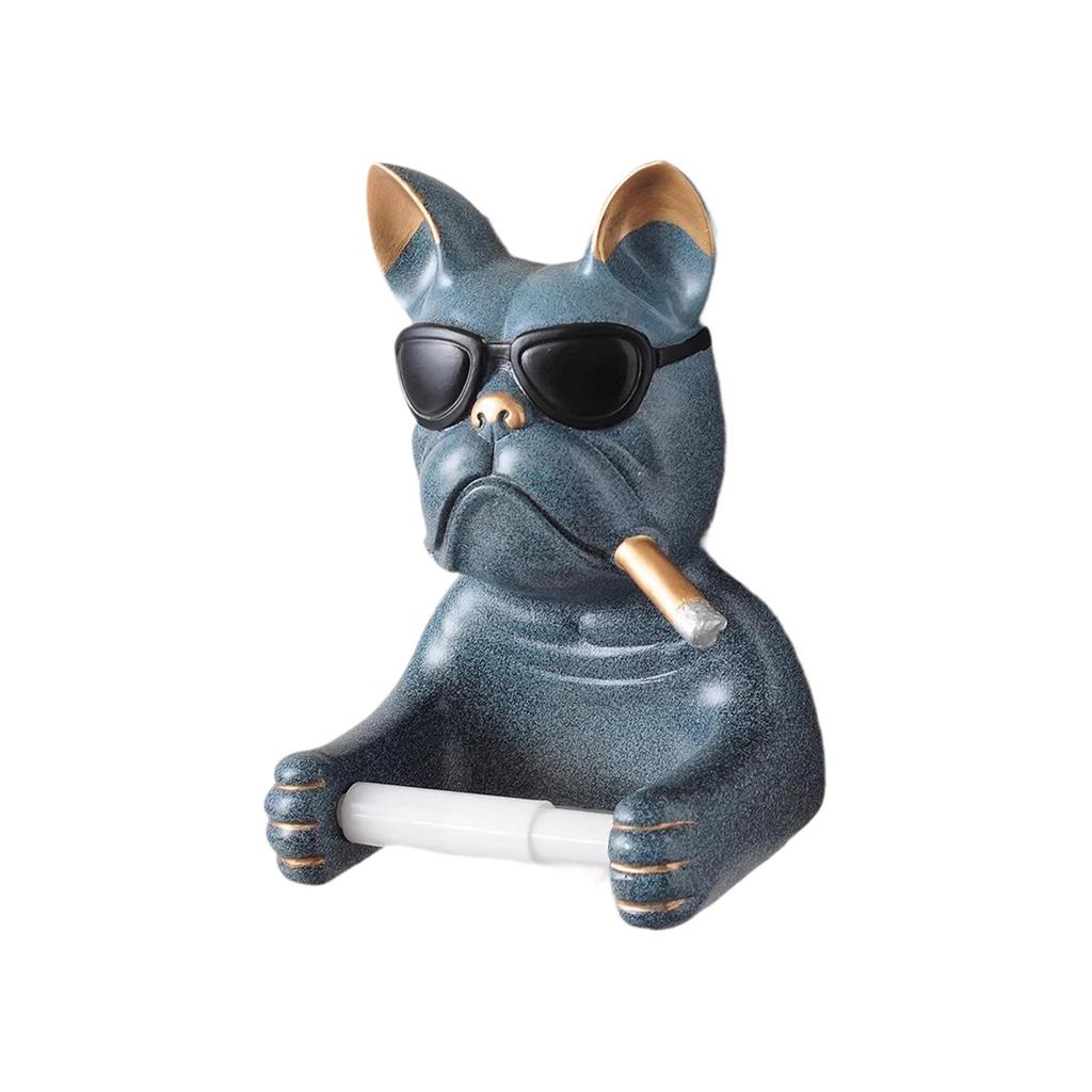 Modern European Wall-mounted Toilet Paper Holder with Sunglasses And Dog Motif. Ideal for The Home.