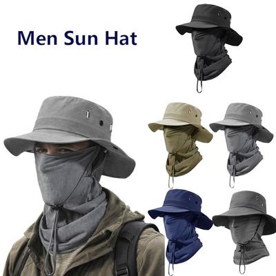 Masque intégral à séchage rapide Protection solaire UV Chapeau de pêcheur Casquette crème solaire Chapeau de soleil Homme Pêche