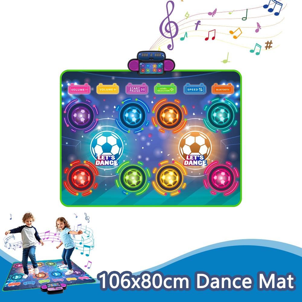 106x80cm Kids Electronic Dance Mat Double Players Mode with Light&Bluetooth Kids Floor Music Blanket Interactive Educational Toy