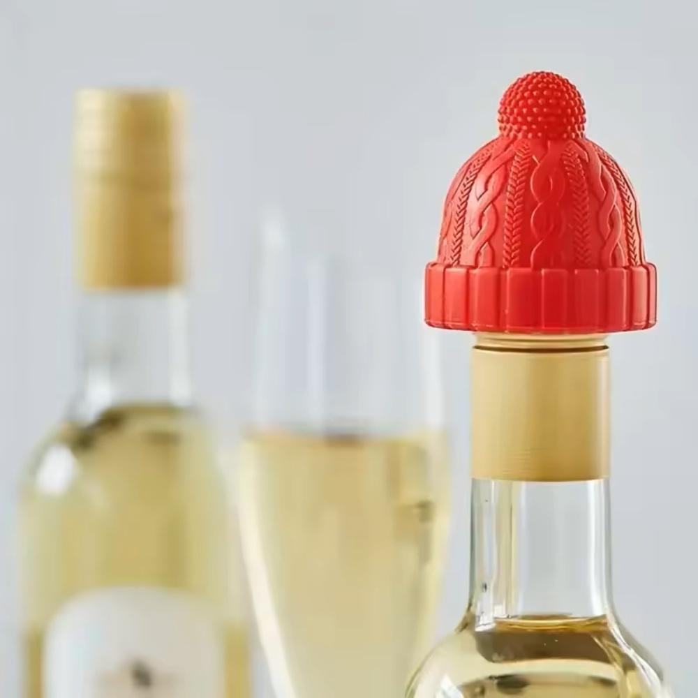 Kreativer Weihnachts-Zauberhut Weinverschluss Silikon Weinverschluss Wiederverwendbarer Dekorativer Siegelverschluss Kappe für Wein Getränk