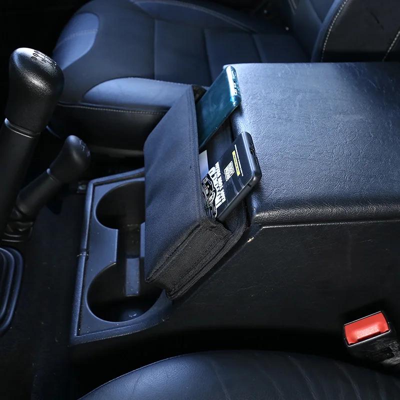 For Land Rover Defender 90 110 130 04-18 Oxford cloth Black Car Armrest Box Storage Bags cell phone Storage bag Car Accessories