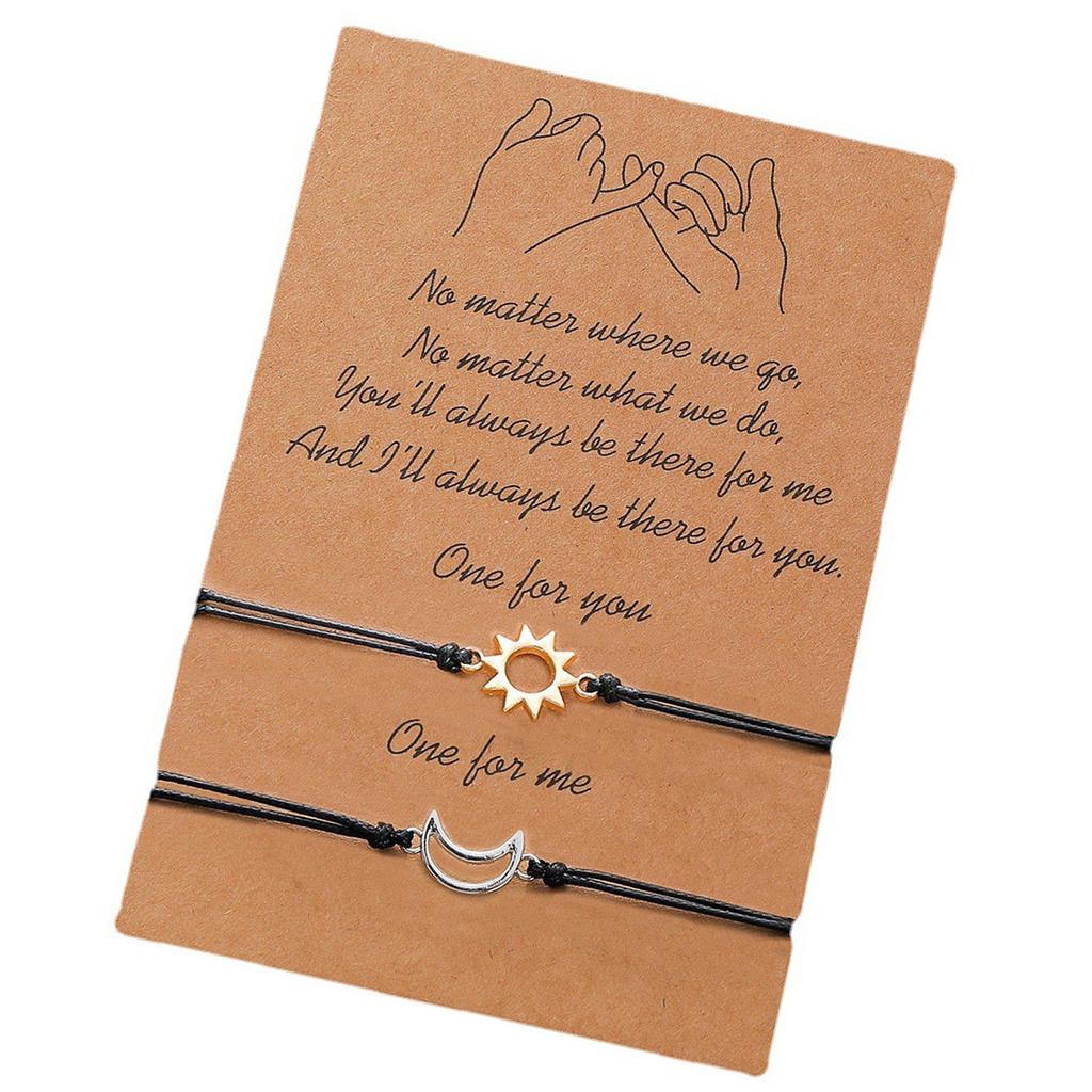 Pack mit 2 passenden Sonne- und Mond-Armbändern Handkette Perfekt für Paare zum Feiern von Jahrestagen oder Geburtstagen