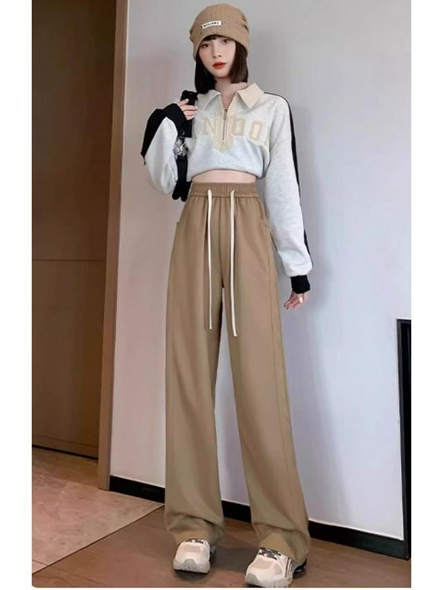 

145 Маленькие женские полосатые спортивные штаны с высокой талией - Прямые или зауженные штаны-джоггеры для похудения на весну и осень XL, recommended for 121-130 jin