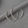 Electroplated Silver Polished Large Hoop Earrings - Simple European Design