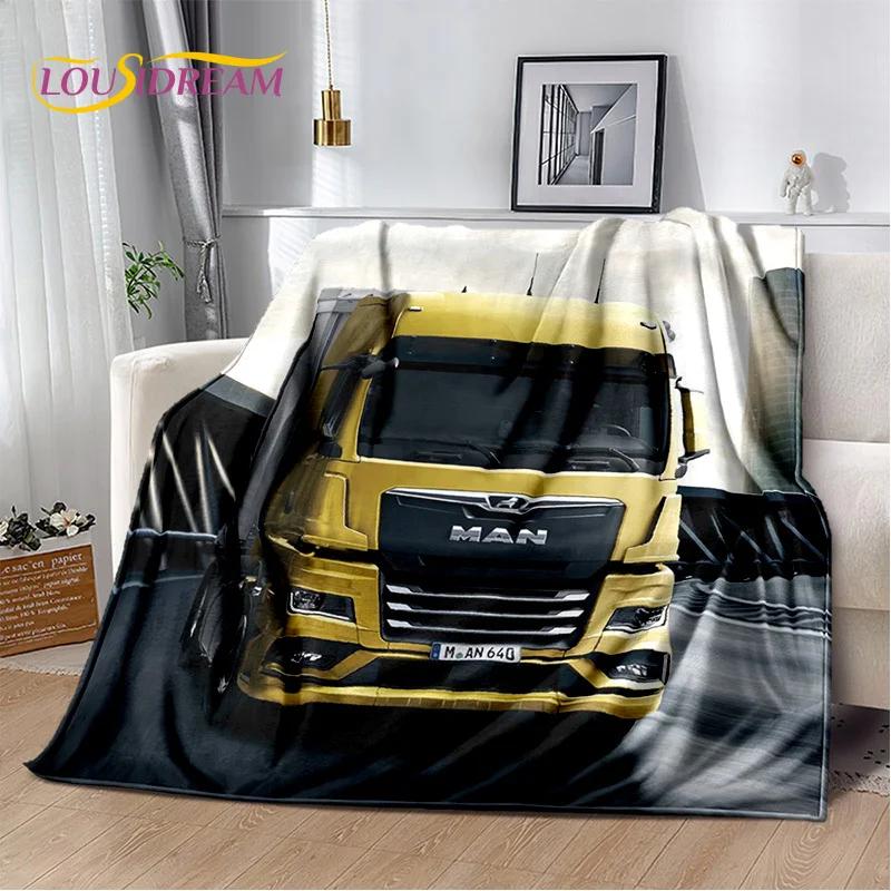 HD Man Truck Lorry 3D Printing Soft Flannel Blankets,Throw Blanket Comfortable Blanket for Picnic Beds Sofa Home Bedroom Gifts