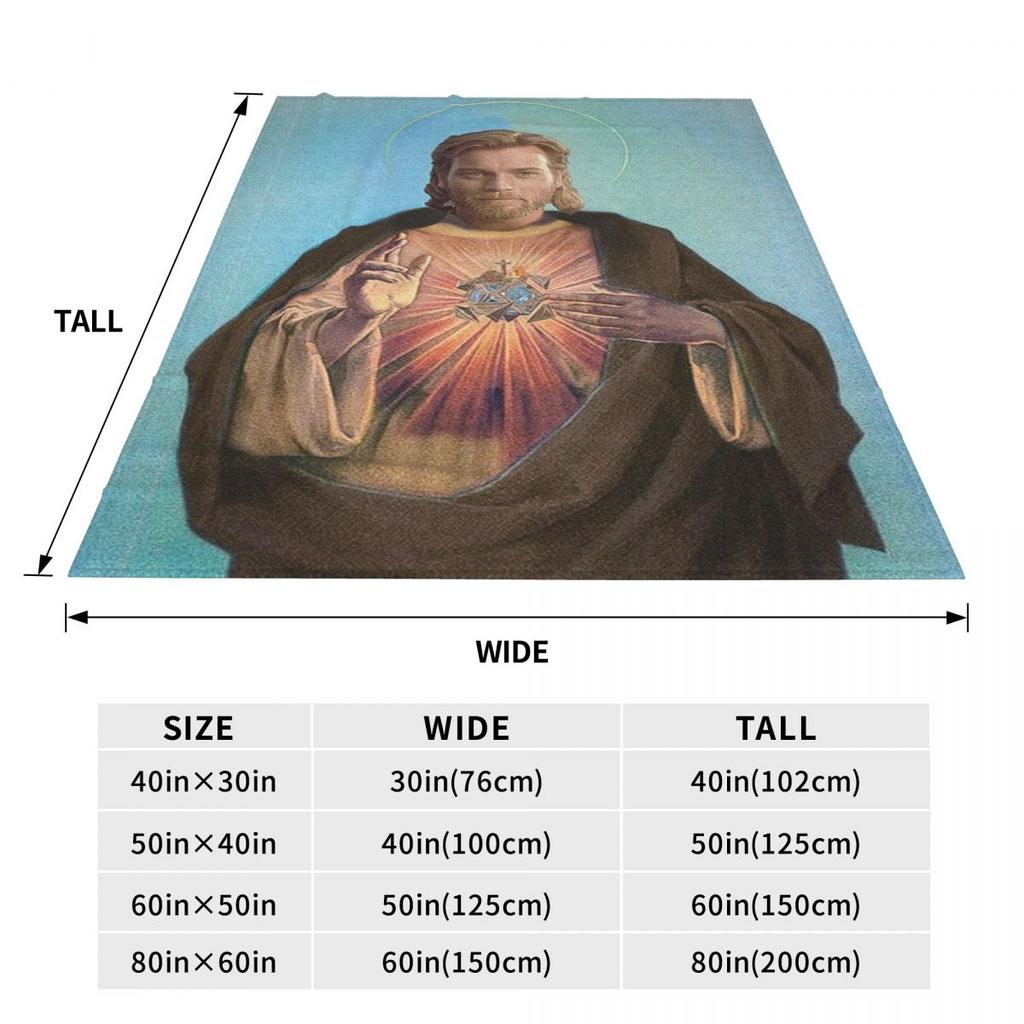 Jesus-Obi Super Soft Blanket Wan Kenobi Travel Throw Blanket Winter Aesthetic Custom Flannel Bedspread Sofa Bed Cover