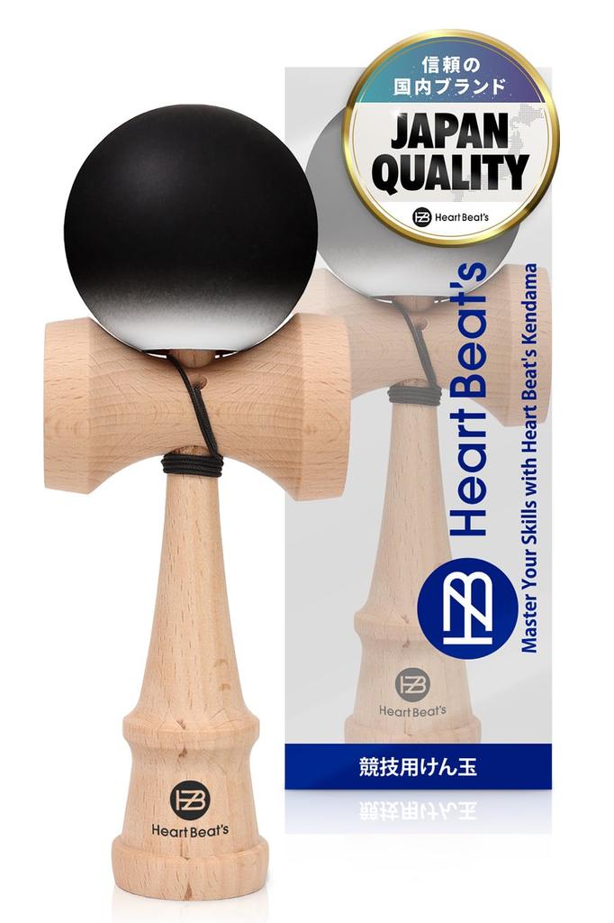 Modern Solid Color Kendama for Competition Use: Kendama with Matte Finish, Two-Tone, 7 Colors, Mystical Solid Black [Heart Beat's]
