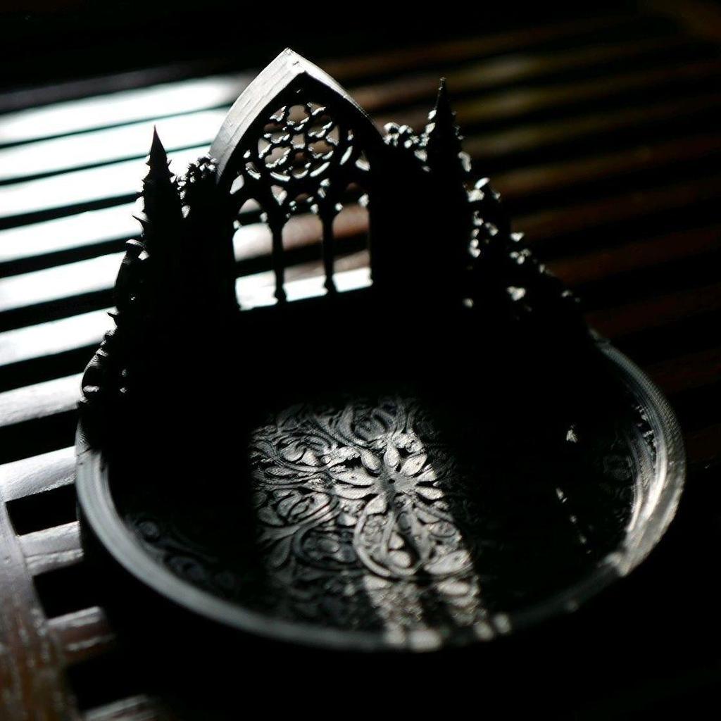 Gothic Church Style 3D Printed Jewelry Storage Tray – Dark Retro Ornament