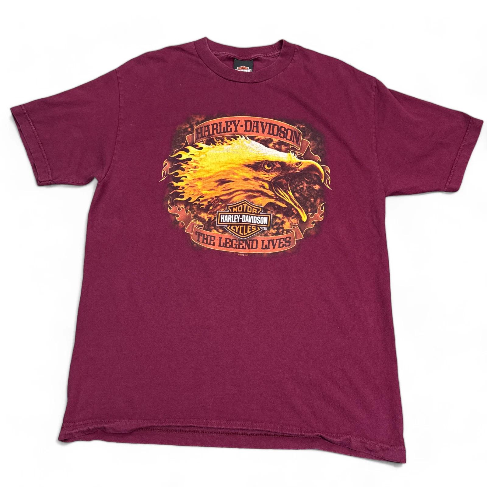 Harley Davidson Charlie s T Shirt Adult Size Large Red West Virginia VTG Style 2XL